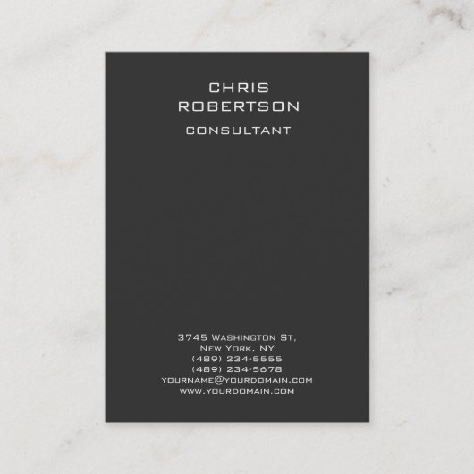 Chubby Modern grijs verticaal standaard Visitekaar Visitekaartje (Voorkant)