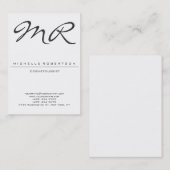 Chubby Modern Monogram Cosmetoloog Visitekaartje (Voorkant / Achterkant)