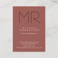 Chubby Modern Monogram Redwood Clean Visitekaartje
