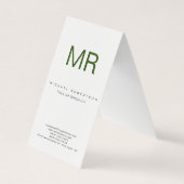 Chubby Modern Monogram White Green Visitekaartje (Voorkant)