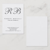 Chubby Modern Monogram White Visitekaartje (Voorkant / Achterkant)