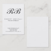 Chubby Modern Monogram White Visitekaartje (Voorkant / Achterkant)