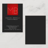 Chubby modern visitekaartje met rode grijze achter (Voorkant / Achterkant)