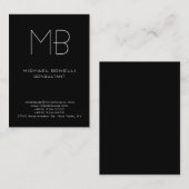 Chubby modern visitekaartje met zwarte achtergrond (Voorkant / Achterkant)