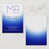 Chubby Monogram Blue White Light Visitekaartje (Voorkant / Achterkant)