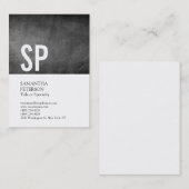 Chubby Monogram Chalkboard White Professional Visitekaartje (Voorkant / Achterkant)