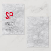 Chubby Monogram Gray Red Professional Visitekaartje (Voorkant / Achterkant)