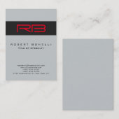 Chubby Monogram Gray Red Visitekaartje (Voorkant / Achterkant)