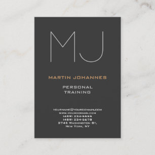Chubby Monogram Gray Trainer Business Profile Card Visitekaartje
