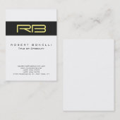 Chubby Monogram Grijs Geel Visitekaartje (Voorkant / Achterkant)