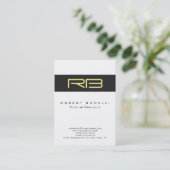 Chubby Monogram Grijs Geel Visitekaartje (Staand voorkant)