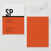 Chubby Monogram Oranje Black White Professional Visitekaartje (Voorkant / Achterkant)