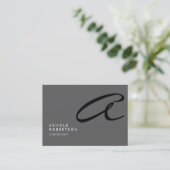 Chubby Monogram Plain Grey Trendy Visitekaartje (Staand voorkant)