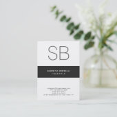 Chubby Monogram White Cute Visitekaartje (Staand voorkant)