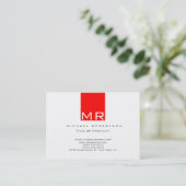 Chubby Monogram White Red Clean Visitekaartje (Staand voorkant)