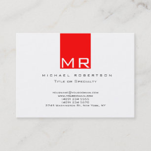 Chubby Monogram White Red Clean Visitekaartje