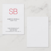 Chubby Monogram White Red Cute Visitekaartje (Voorkant / Achterkant)