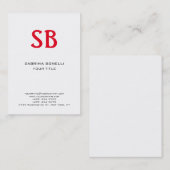 Chubby Monogram White Red Cute Visitekaartje (Voorkant / Achterkant)