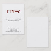 Chubby Monogram Wit Rood Elegant Visitekaartje (Voorkant / Achterkant)