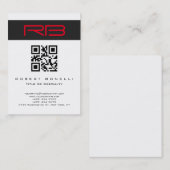 Chubby Monogram Wit Rood QR Code Visitekaartje (Voorkant / Achterkant)