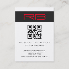Chubby Monogram Wit Rood QR Code Visitekaartje