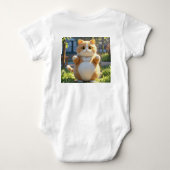 Chubby Oranje kat in Sunny Garden – Baby Bodysuit (Achterkant)