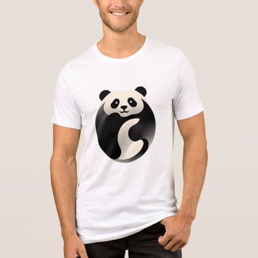 Chubby Panda - Schattigheid in zwart en wit Tri-Blend Shirt (Voorkant)