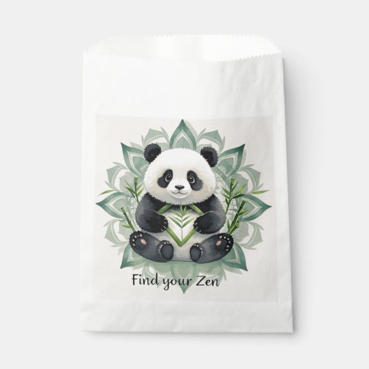 Chubby panda zittend in een lotus pose Zen Bedankzakje (Voorkant)