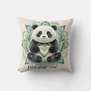 Chubby panda zittend in een lotus pose Zen Kussen