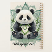 Chubby panda zittend in een lotus pose Zen Planner (Achterkant)