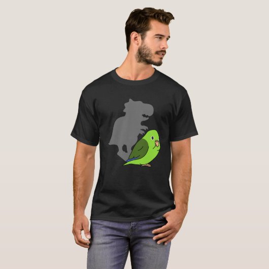 Chubby Parrotlet rex Leuke Parrot Doodle Dinosaur T-shirt (Voorkant volledig)