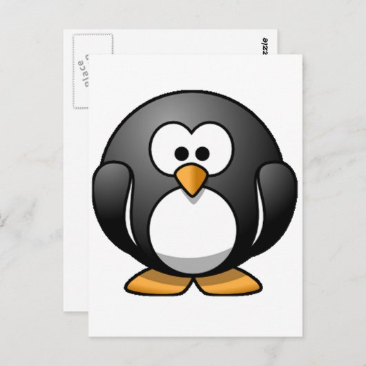 Chubby Penguin Briefkaart (Voorkant / Achterkant)