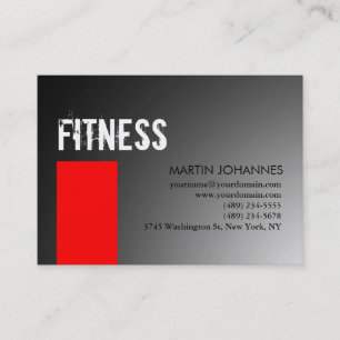 Chubby Personal Trainer Red Grey Visitekaartje