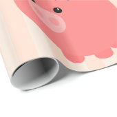 Chubby Pig met PInk Stripes Gift Wrap Cadeaupapier (Rol Hoek)