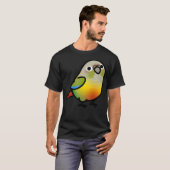 Chubby Pineapple Green Cheek Conure T-shirt (Voorkant volledig)