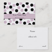 Chubby Pink en Black Polka Dot Visitekaartje (Voorkant / Achterkant)