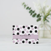 Chubby Pink en Black Polka Dot Visitekaartje (Staand voorkant)