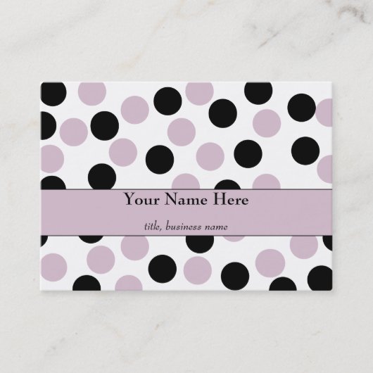 Chubby Pink en Black Polka Dot Visitekaartje (Voorkant)