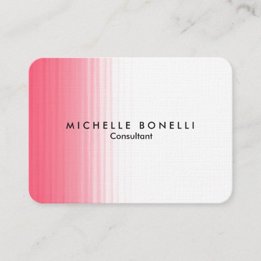 Chubby Pink White Minimalist Feminine Plain Modern Visitekaartje (Voorkant)
