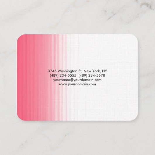 Chubby Pink White Minimalist Feminine Plain Modern Visitekaartje (Achterkant)