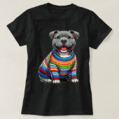 Chubby Pitbull Hond Puppy Trui Liefhebber T-shirt (Design voorkant)