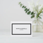 Chubby Plain Black White Border Visitekaartje (Staand voorkant)
