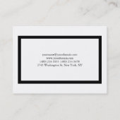 Chubby Plain Black White Border Visitekaartje (Achterkant)