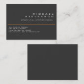 Chubby Plain Grey Black Designer Visitekaartje (Voorkant / Achterkant)