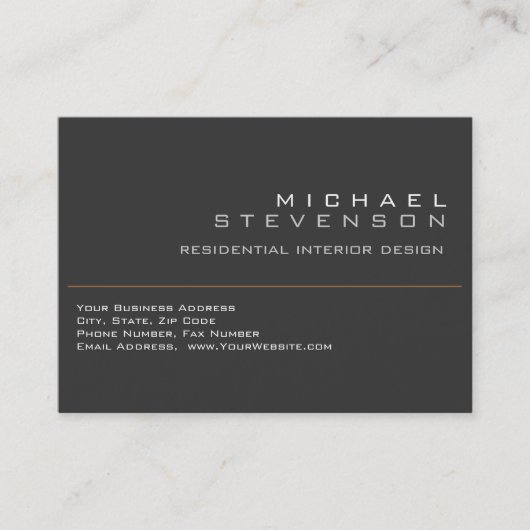 Chubby Plain Grey Black Designer Visitekaartje (Voorkant)