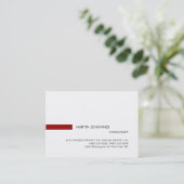 Chubby Plain Stylish Red Black White Visitekaartje (Staand voorkant)