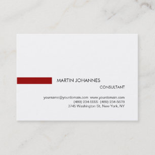 Chubby Plain Stylish Red Black White Visitekaartje