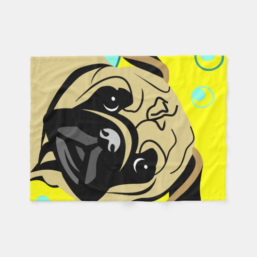 Chubby Pug Face Blankets Fleece Deken (Voorkant (Horizontaal))