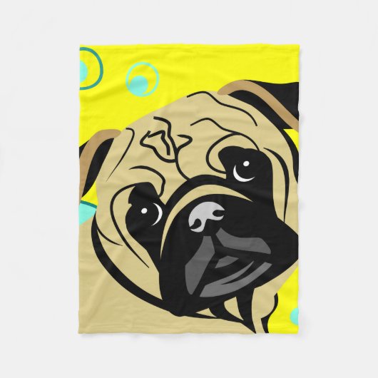 Chubby Pug Face Blankets Fleece Deken (Voorkant)