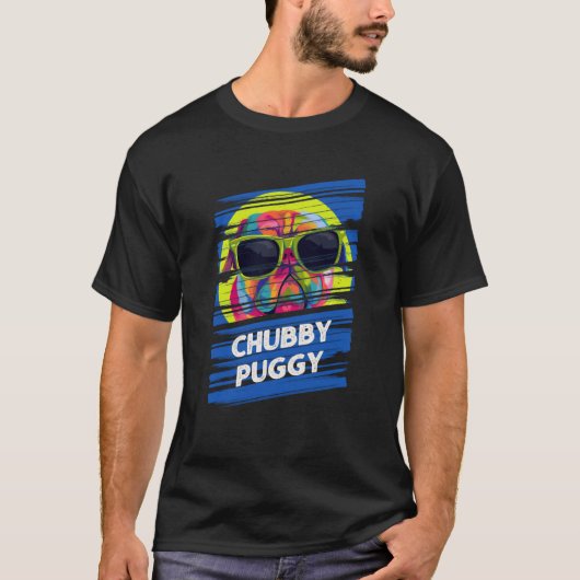 Chubby Puggy Pug Humor Dutch Bulldog Animal Pun T-shirt (Voorkant)